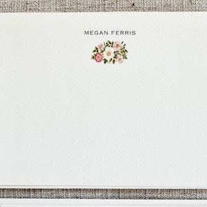 Notitiekaarten met roze bloem en envelop | Set van 24 bloemen, gepersonaliseerd, handgemaakt | Wenskaarten | Cadeau voor moeder | Bloemencadeau voor haar