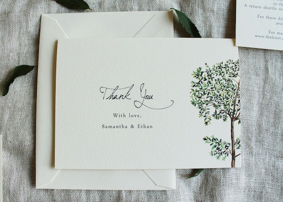 Olivenbaum Hochzeit Dankeskarten Set | Olivenzweig Dankeschn Notizen |  Babyparty-Dankeschn | Botanische Brautparty Danke - Etsy.de