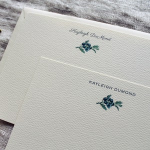 Blueberry notitiekaarten handgemaakt | Set van 24 gepersonaliseerde fruitkaarten met envelop | Handgemaakt wenskaarten | Botanisch cadeau voor haar