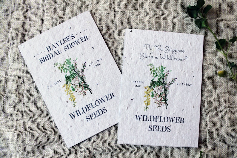 Wildflower Seed Favors Sustainable Favors Seed Packets Custom Seed Paper Favors Sustainable Wedding Favors Seeded Paper Favor image 6