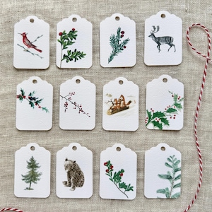 Holiday Gift Tags Variety Set of 24 for Christmas