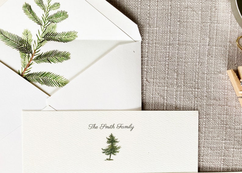 Pine Tree Note Cards with Envelopes Set of 24 Evergreen Notecards Christmas Cards Winter Notecards Rustic Gift for Friend image 5