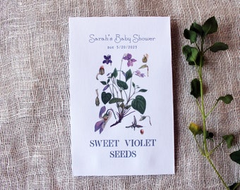 Violet Seed Packet Envelopes Favors | Violet Birthday Favor SEEDS NOT INCLUDED | Seed Packet Favor