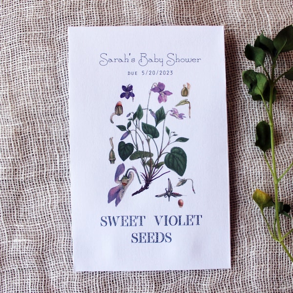 Violet Seed Packet Envelopes Favors | Violet Birthday Favor SEEDS NOT INCLUDED | Seed Packet Favor