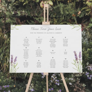 Lavender Wedding Seating Chart Template