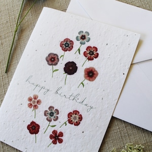 Carte d'anniversaire en papier graine vierge à l'intérieur