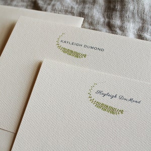 de correspondance avec enveloppes de couleur fougère | Jeu de 24 cartes pour notes Vert fougère | Cartes de voeux personnalisées faites main | Cartes de correspondance personnalisées | Cadeau botanique