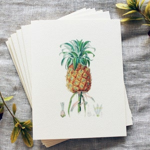 Pineapple Blank Folded Note Cards with Envelopes | Pineapple Greeting Card | Tropical Thank You Cards |  Destination Wedding Stationary