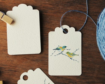 Bird Wedding Favor Tags (fr) Étiquettes de cadeau rustiques personnalisées Mots-clés rustiques de pétoncles de douche de mariée de mariée Tags en papier de douche de bébé vintage Hang Tags