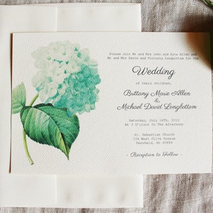 Blue Hydrangea Wedding Invitation Template | Instant Download Wedding Invitation Set | Blue Floral Wedding Invitation DIY Editable Wedding