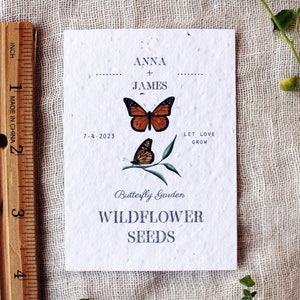 Butterfly Wildflower Seed Favors Sustainable Favors Seed Packets Custom Seed Paper Favors Sustainable Wedding Favors Zero Waste image 4