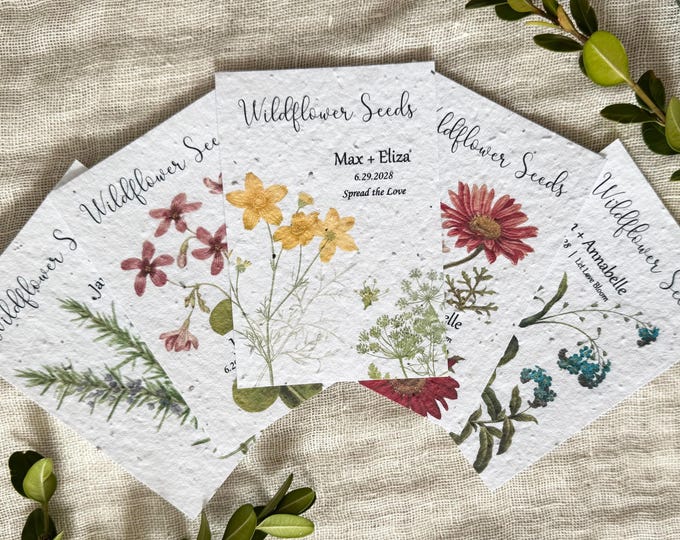 Wildflower Seed Favors for Wedding Shower Birthday or Memorial