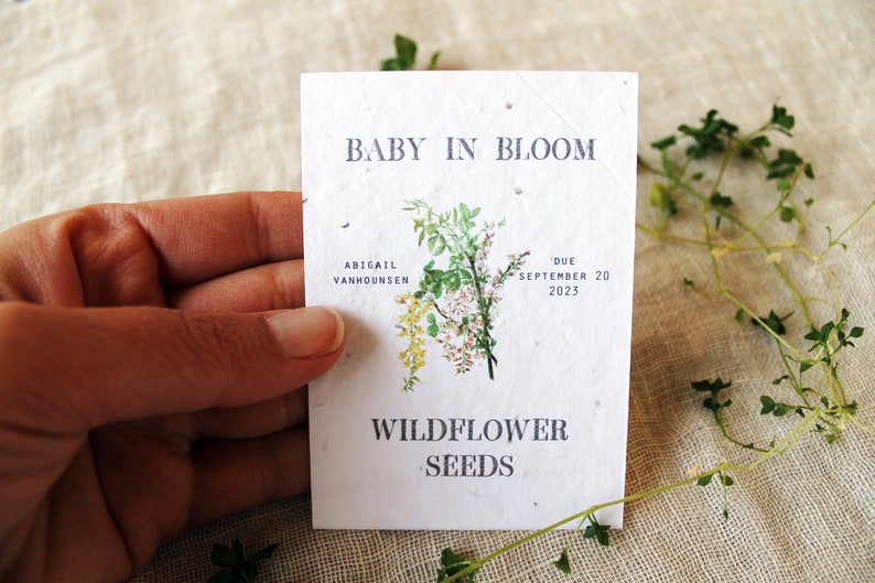 Wildflower Seed Favors Sustainable Favors Seed Packets Custom Seed Paper Favors Sustainable Wedding Favors Seeded Paper Favor image 4