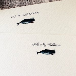 Wal Grußkarten mit Umschlägen | Set von 24 personalisierte Notecard Set | Maritimes Geschenk für Männer | Maritime Geschenke für Frauen | Maritim
