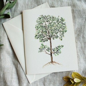 10 Grusskarten mit Umschlägen Olivenbaum | Botanische Klappkarten Handmade | Blanko-Karteikarten | Vintage Karten | Vintage Geschenkideen