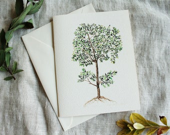 10 Olive Tree Greeting Cards with Envelopes | Botanical Folded Note Cards Handmade | Blank Notecard Set | Vintage Cards | Vintage Gift Ideas