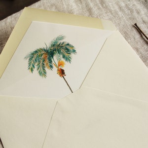 Doublures d'enveloppe de palmier | Doublure d'enveloppe tropicale | Enveloppes lignées a2 | Doublures d'enveloppe a7 | Doublure d'enveloppe imprimable | Papeterie de plage