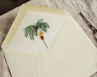 Palm Tree Envelope Liners | Tropical Envelope Liner | Lined Envelopes a2 | Envelope Liners a7 | Printable Envelope Liner | Beach Stationery