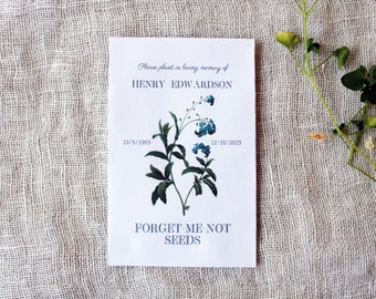 Funeral Favors | Forget Me Not Flower Seed Packet  Envelopes SEEDS NOT INCLUDED | Memorial Gift | Seed Envelope Favor | Funeral Gifts