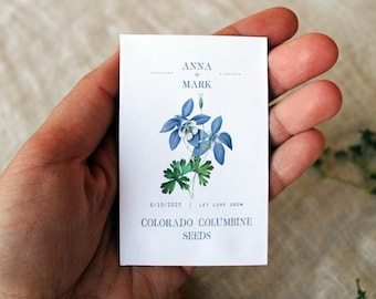 Colorado Columbine Seed Packet Envelopes | Colorado Wedding Favor | SEEDS NOT INCLUDED |  Bridal Shower Favor |