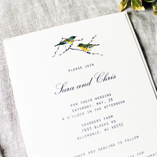Bird Wedding Invitation Template | Bird Wedding Suite Editable | Bird Invitation Printable DIY | Wedding Invitation Instant Download