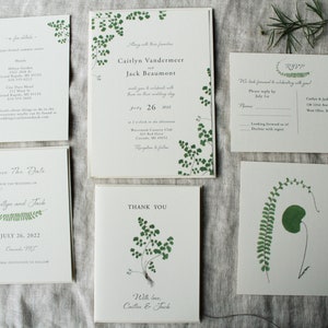 Fern Wedding Invitation Suite | Greenery Wedding Invitations Printed | Botanical Wedding Invitations Download | Fern Invitations Printed