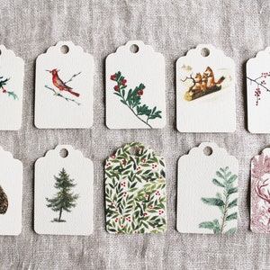 Holiday Gift Tags Variety Set of 24 Christmas Gift Tag Set green red image 1