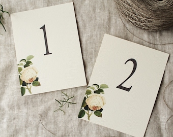 Rose Floral Table Numbers | Wedding Table Numbers | Table Numbers Printable | Table Numbers Instant Download | Table Numbers Digital File