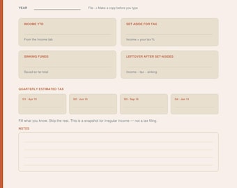 Working Memory Freelance Income Tracker Google Sheets 1099
