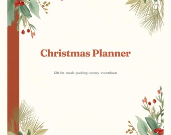 Christmas Gift List Meal Prep Planner ADHD GoodNotes PDF