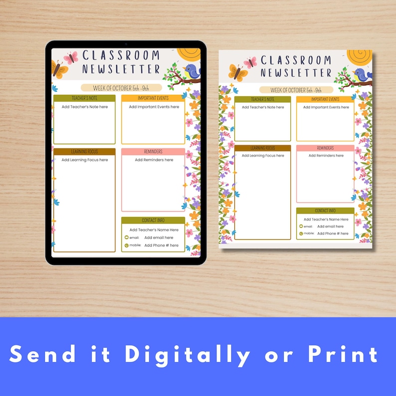Editable Classroom Newsletter Canva Template All Seasons Elementary ...