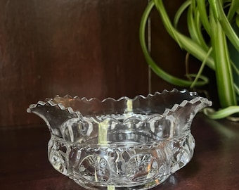 US Glass King’s Crown Excelsior Pattern Double Spout Sauce Dish | Rare | 19th Century
