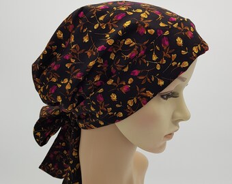 head snood elegant tichel head bandanna Handmade bonnet with long ties surgical scrub cap full head covering