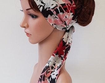 Long head scarf for women, summer hair bandanna, self tie headband, pin up style hair scarf, lightweight hair tie,  160 x 10 cm