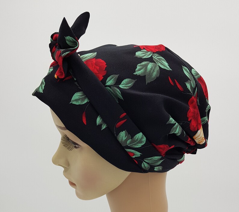 head snood elegant tichel head bandanna Handmade bonnet with long ties surgical scrub cap full head covering
