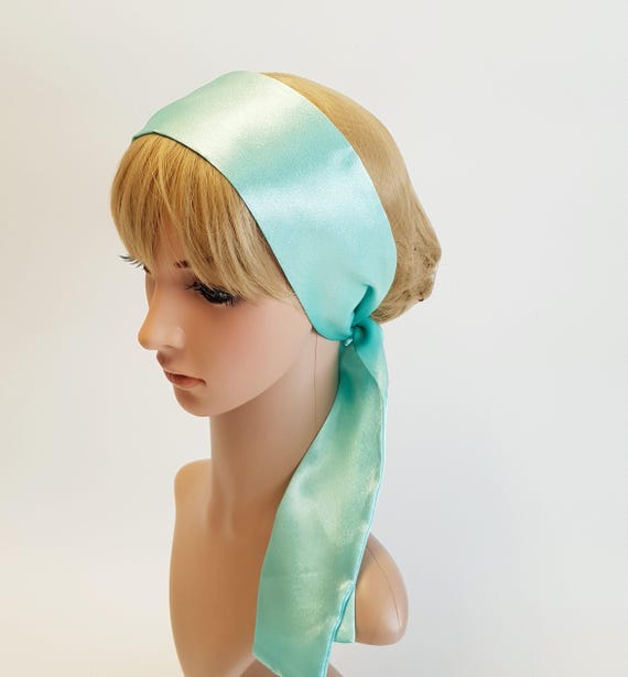 Pin up Style Headband, Satin Hair Tie, Long Hair Tie, Silky