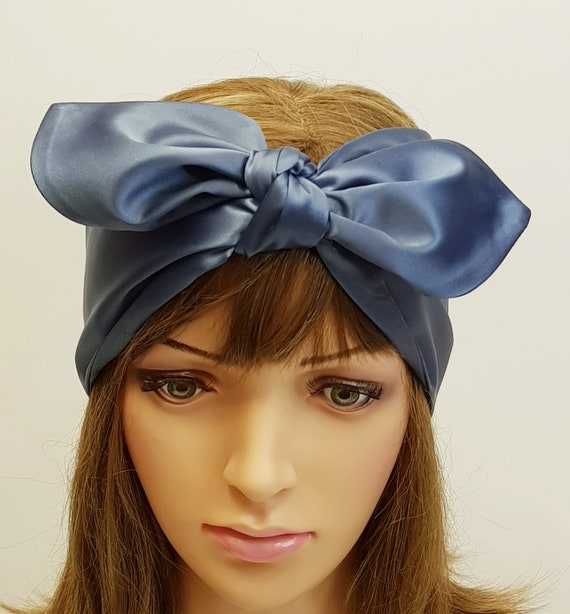 Satin Hair Scarf, Self Tie Headband, Silky Hair Bandana, Natural