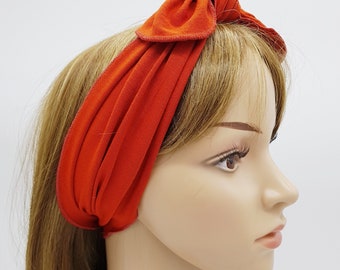 Rust Viscose Jersey Headband, Rockabilly Hair Tie