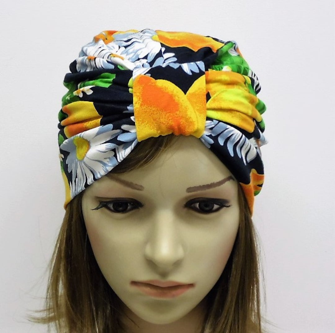 Turban for Women Top Knot Turban Hat Floral Turban Viscose Etsy