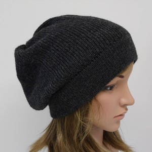 Knitted women beanie, winter hat for women, slouchy beanie hat, handmade beanie, slouch hat, knitted from alpaca/lambswool/polyamide blend
