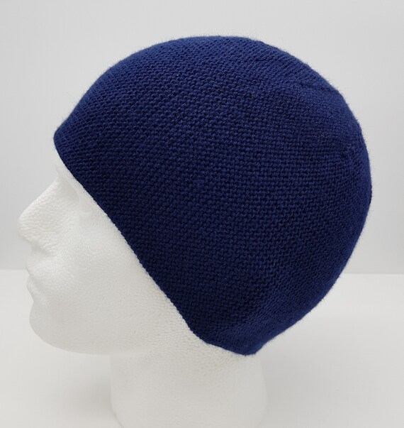 Bonnet tête de mort bleu marine pour homme, bonnet double fait