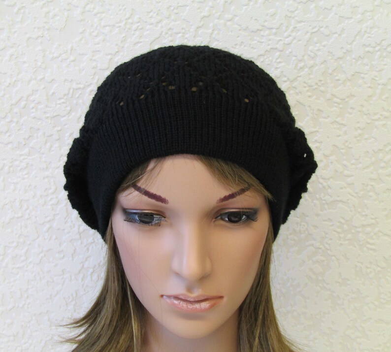 Black Beret for Women Lace Beret Handmade Women Tam Stylish Etsy UK