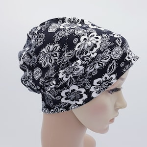 花柄のケモビーニー、女性用ジャージービーニーハット、髪の調子が悪い日の帽子、脱毛症の抜け毛用ヘッドウェア、夏用ビーニー