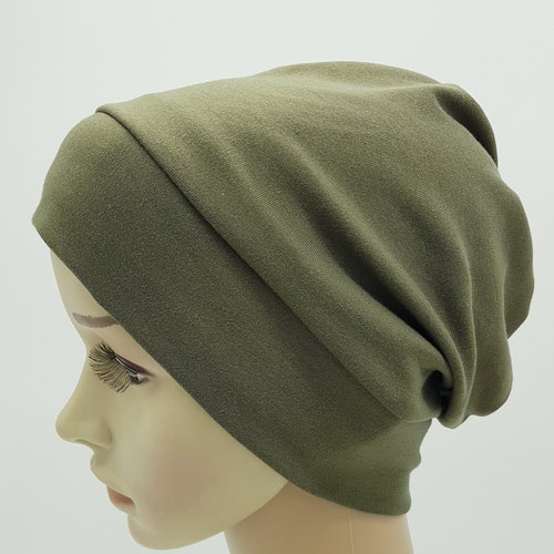 Black Hat Cotton Jersey Beanie Hat for Women Bad Hair Day Etsy