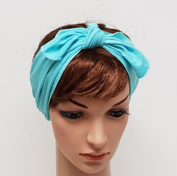 Pin up Denim Posy spot Rockabilly Head Wrap Head Scarf Ladies Hair Tie Pin up Denim Posy spot Rockabilly Head Wrap Head Scarf Ladies Hair Tie
