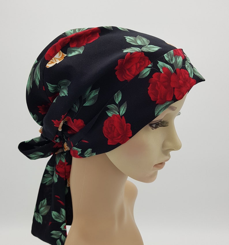 head snood elegant tichel head bandanna Handmade bonnet with long ties surgical scrub cap full head covering