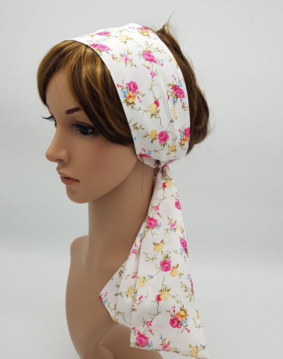 Head Scarf for Women, Skinny Hair Tie, Retro Style Headband, Pin