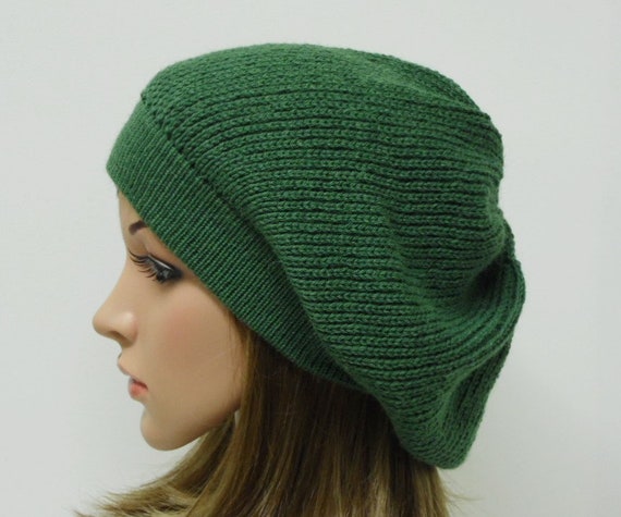 Knit Beret , Slouchy Beanie, Knitted Hat, Slouch Hat, Tam, Baggy