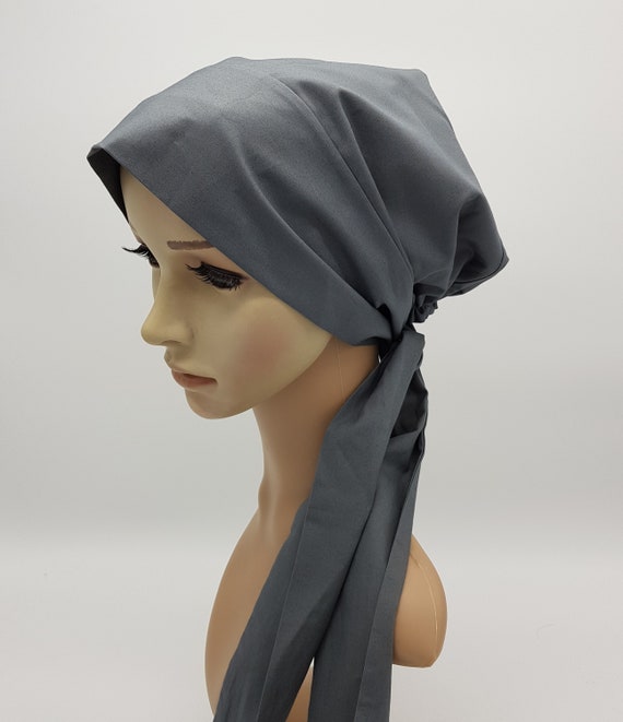 Dark Grey Cotton Head Wear for Women 