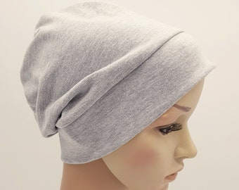 Cotton jersey chemo beanie, soft stretch hat, chemotherapy patient cap, alopecia hairloss head covering
